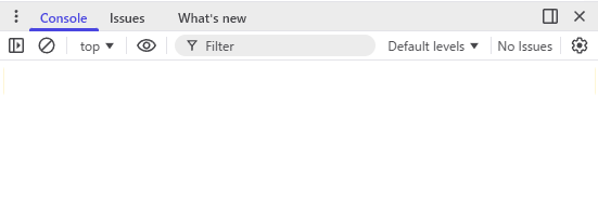 コンソールログを開いた状態は何も記載されていません。